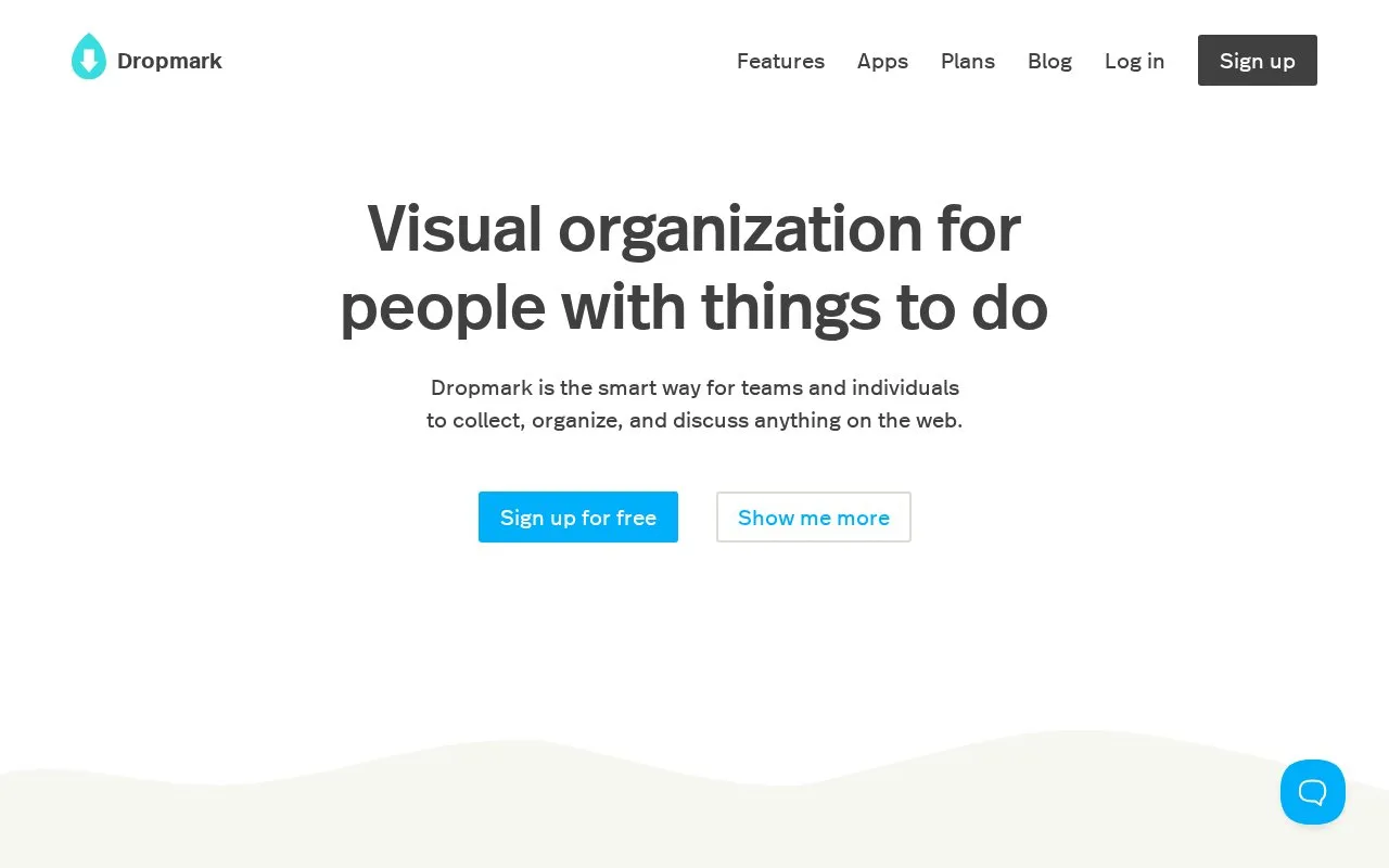 Dropmark homepage screenshot