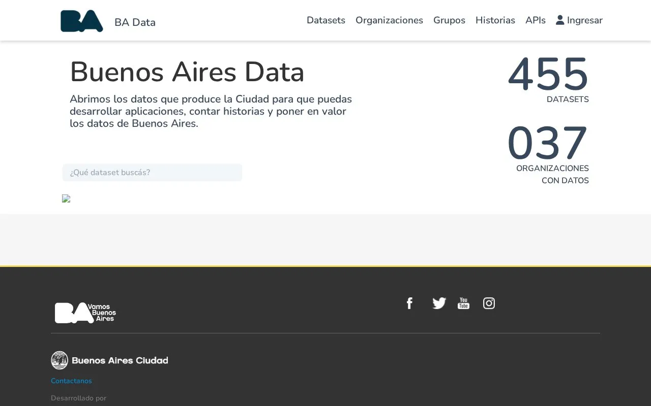 Buenos Aires Data homepage screenshot