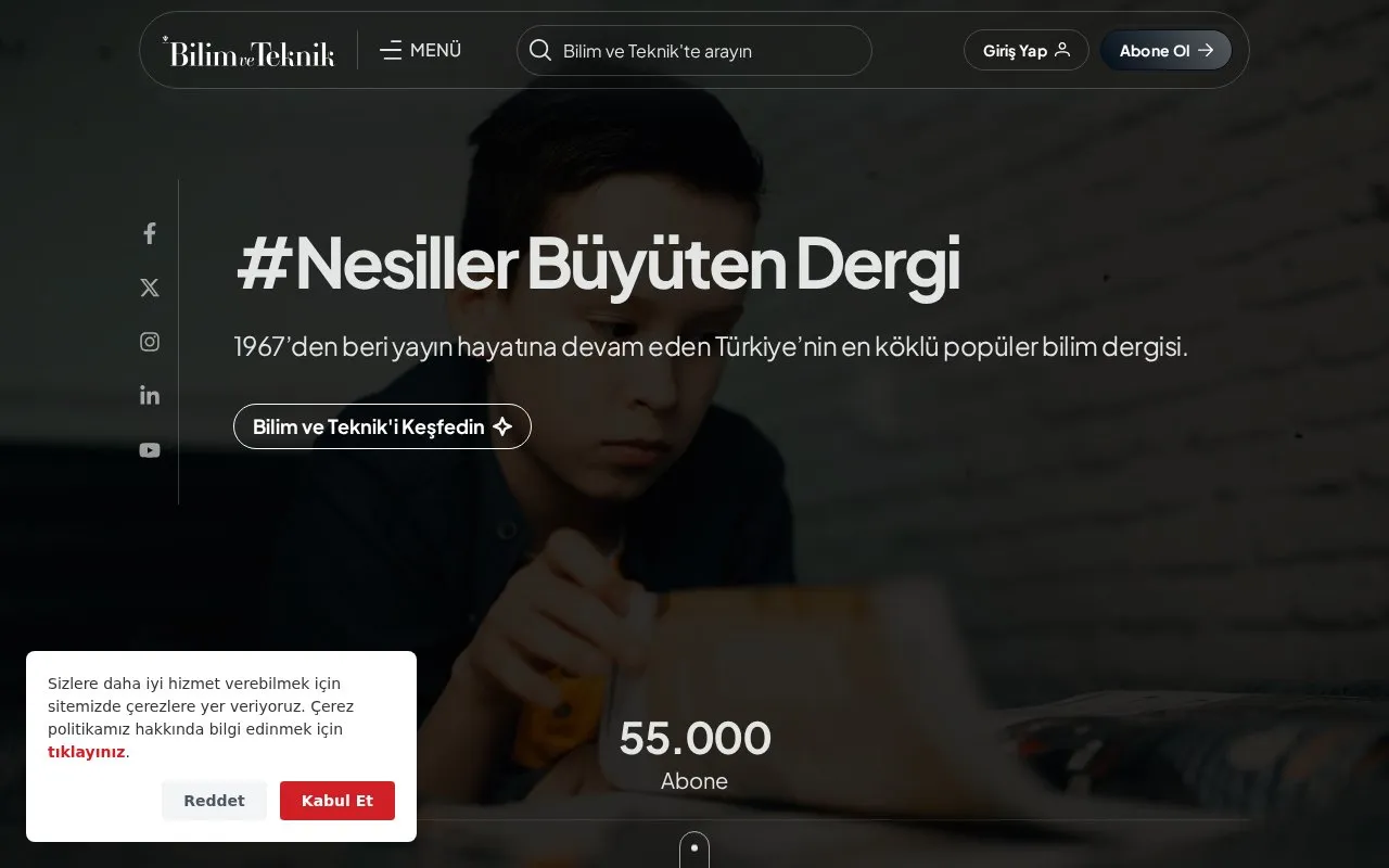 Bilim ve Teknik homepage screenshot