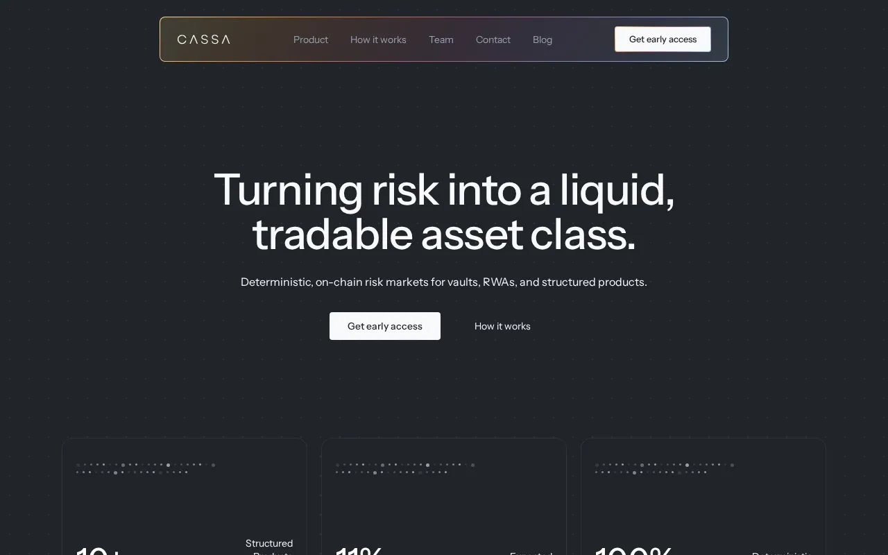 Cassa homepage screenshot