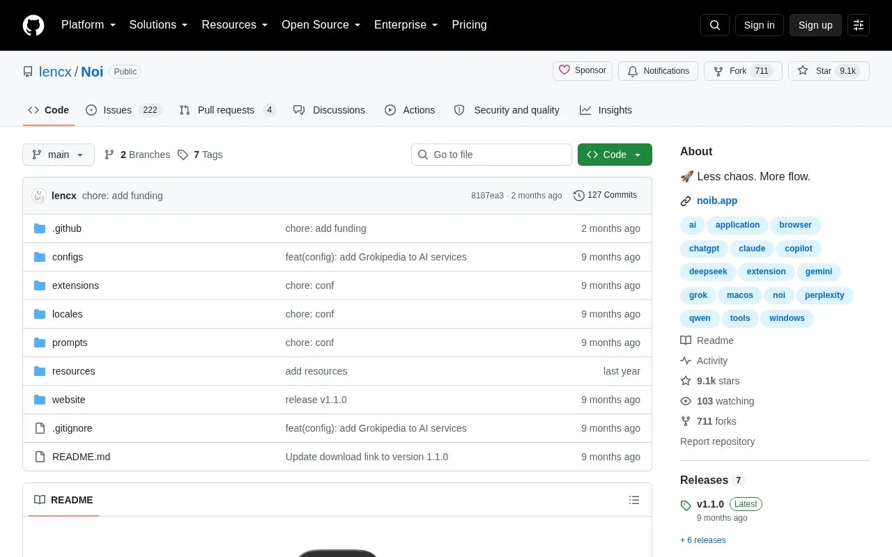 Noi homepage screenshot