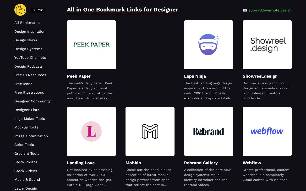 Evernote.Design homepage screenshot