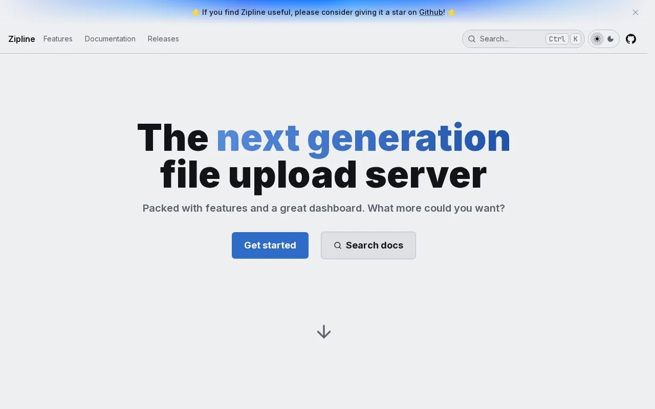 Zipline homepage screenshot