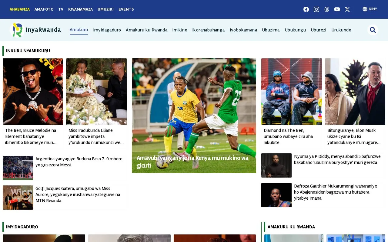 InyaRwanda homepage screenshot