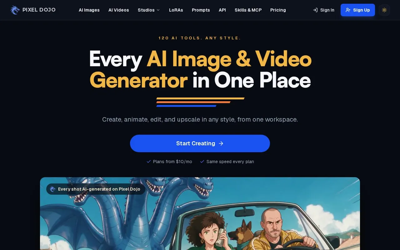 Pixel Dojo homepage screenshot
