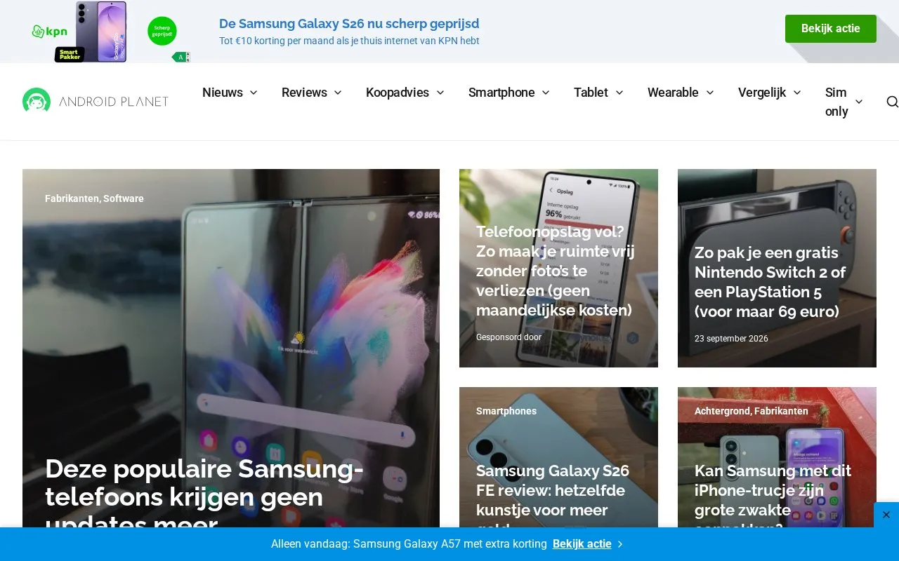 Android Planet homepage screenshot