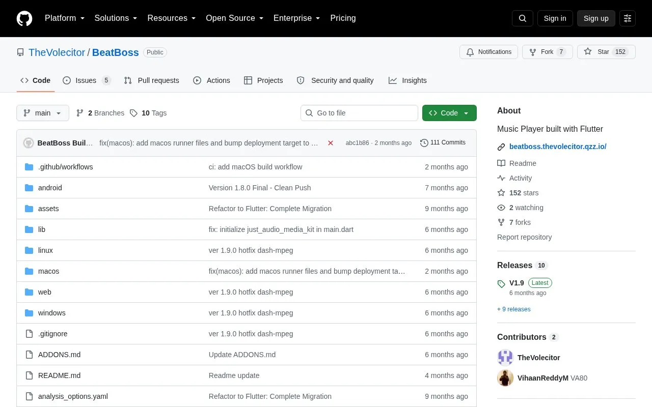 Beat Boss homepage screenshot