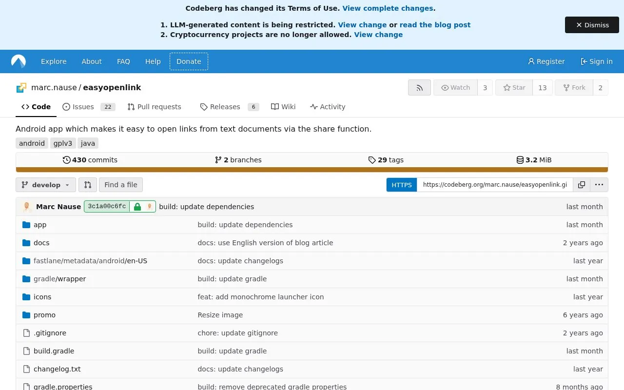 EasyOpenLink homepage screenshot