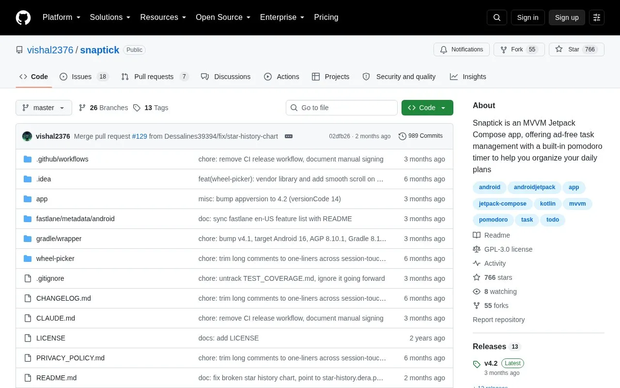 SnapTick homepage screenshot