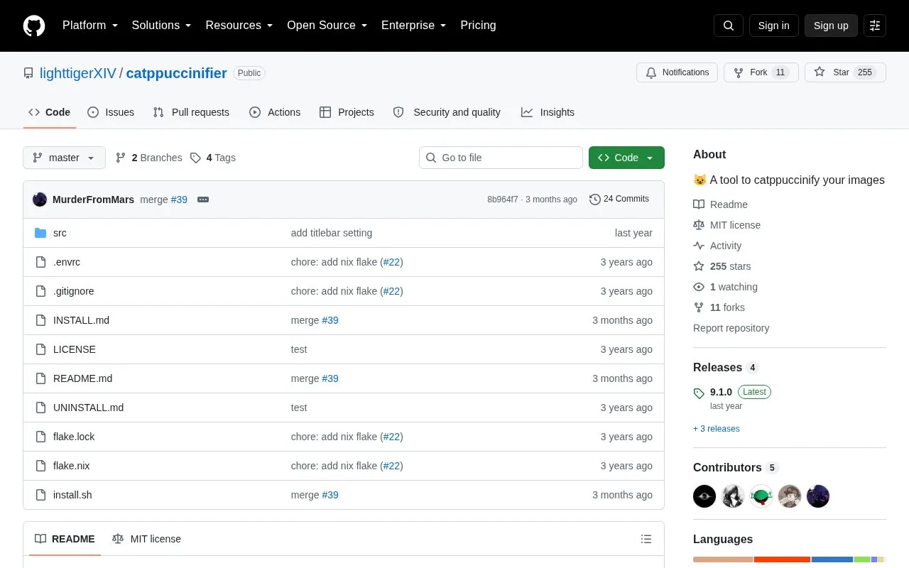 GUI homepage screenshot