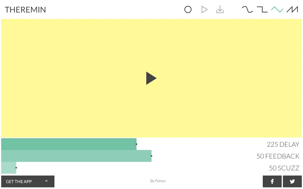 Theremin homepage screenshot