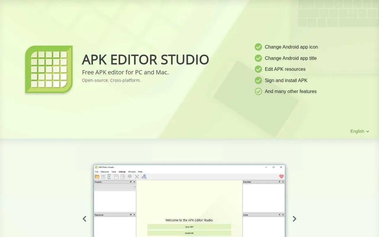 APK Editor Studio homepage screenshot