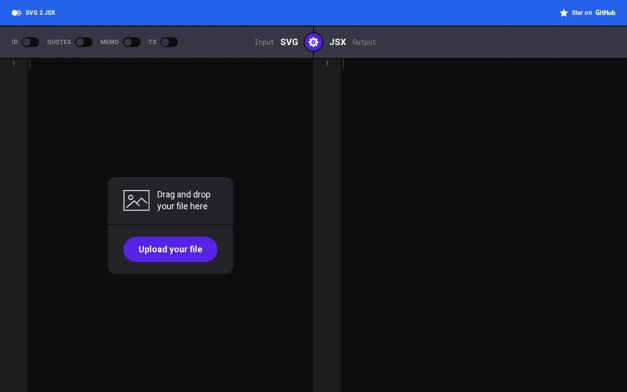 SVG2JSX homepage screenshot