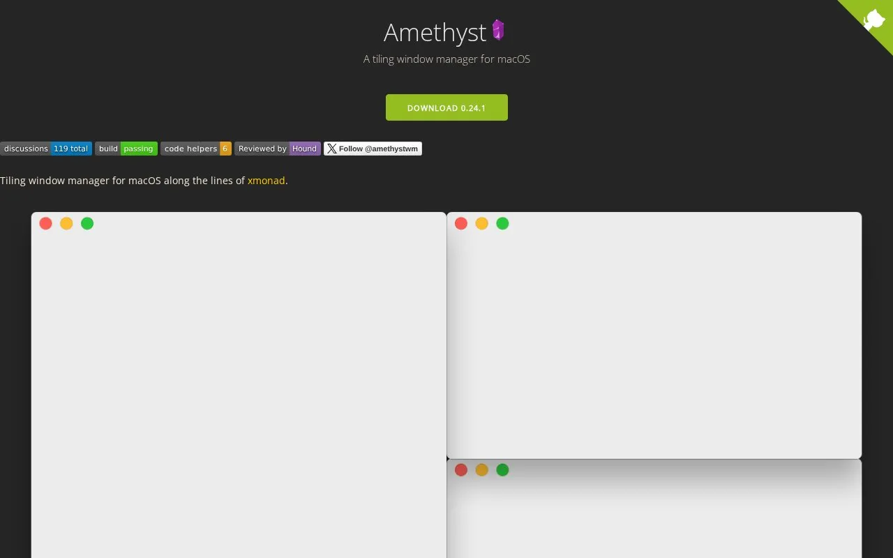 Amethyst homepage screenshot