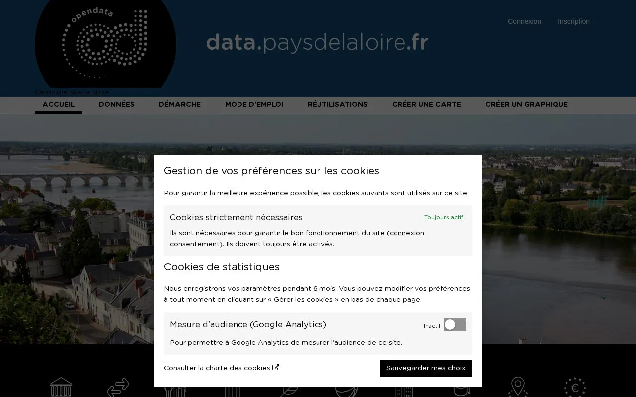 data.paysdelaloire.fr homepage screenshot