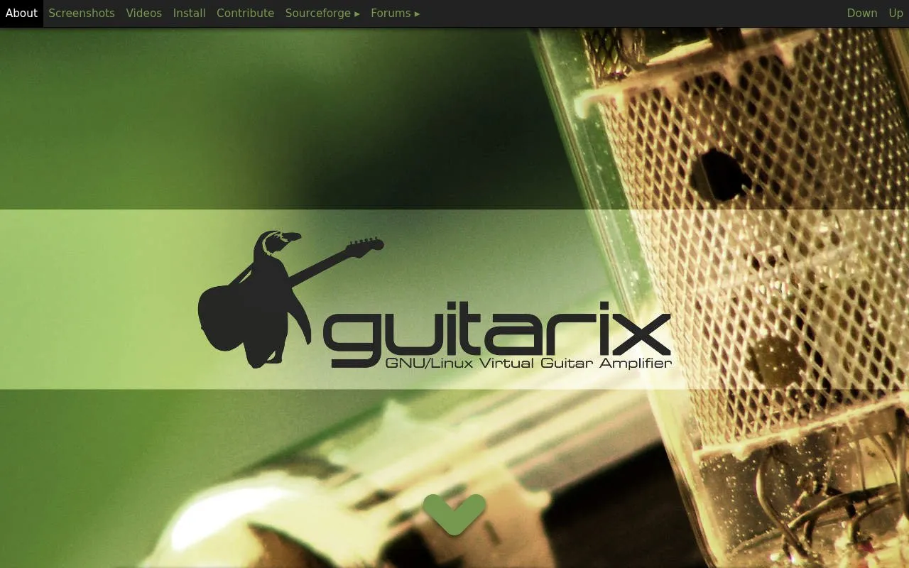 Guitarix homepage screenshot