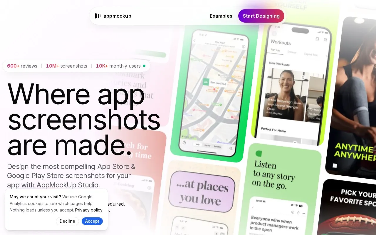 AppMockUp homepage screenshot