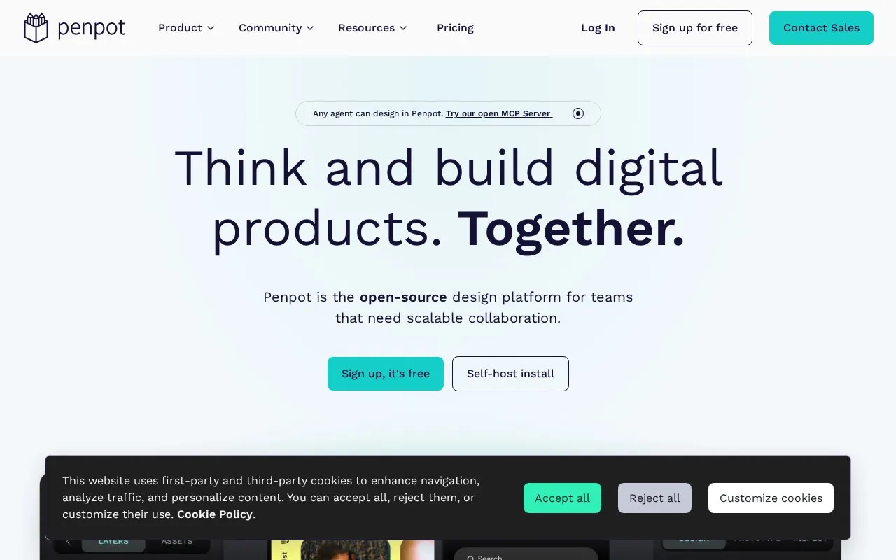 Penpot homepage screenshot