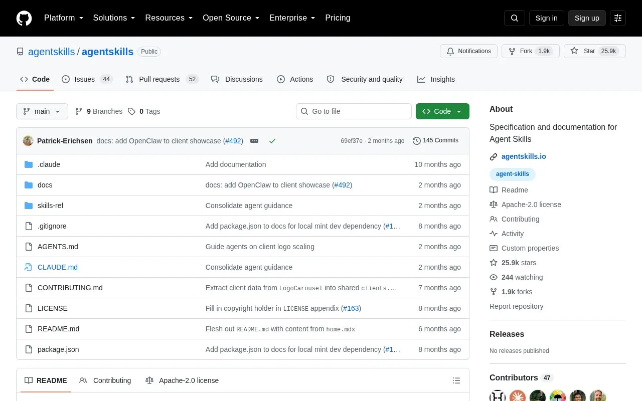 opensource homepage screenshot