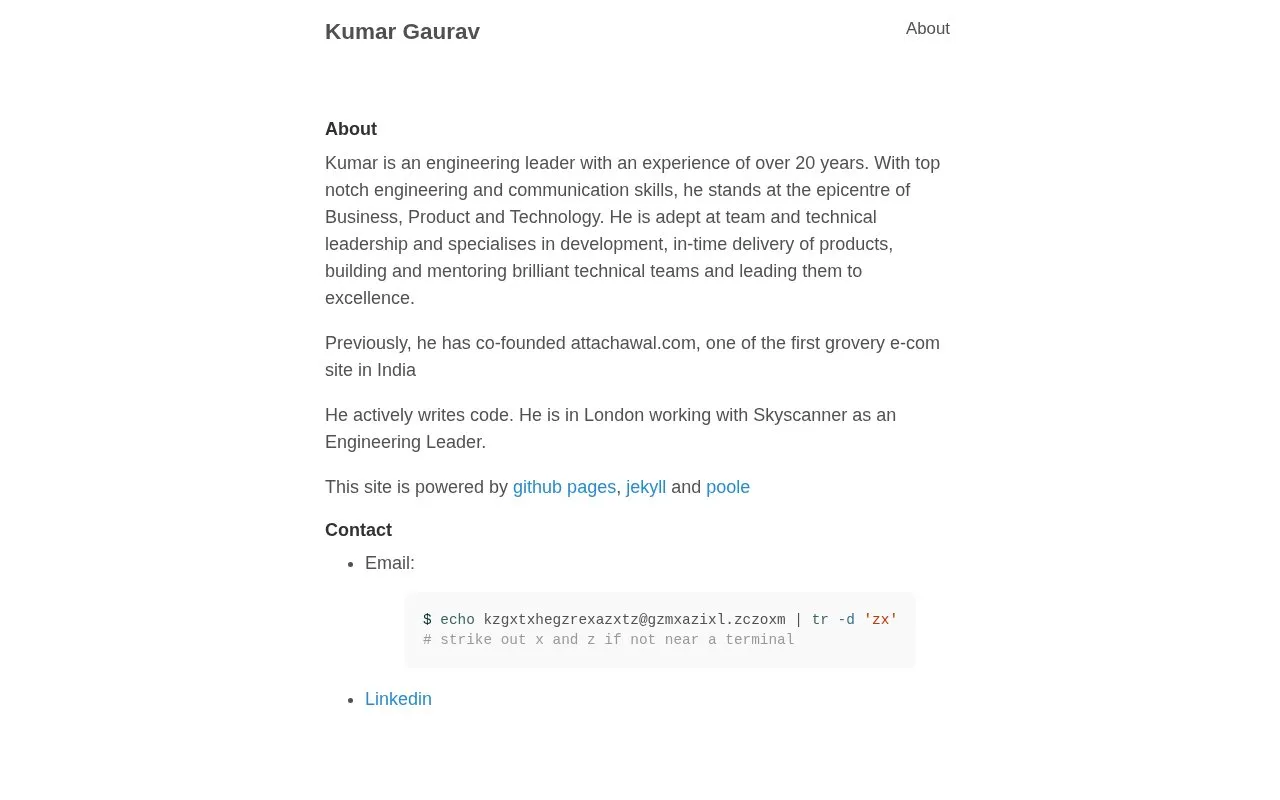 Kumar Gaurav homepage screenshot