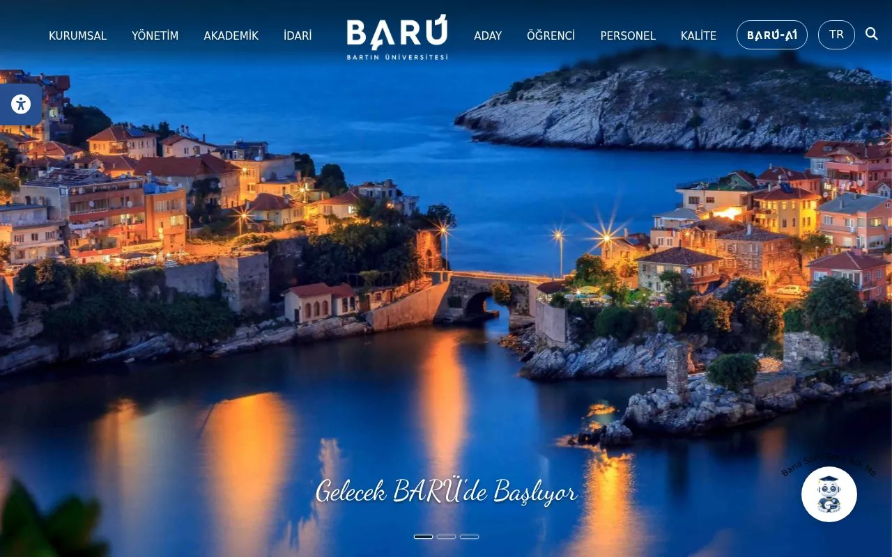 Bartin University homepage screenshot