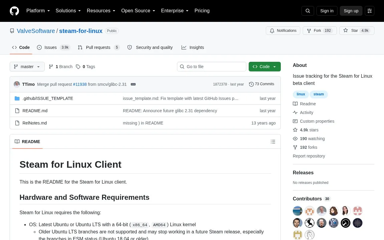 steam-for-linux homepage screenshot