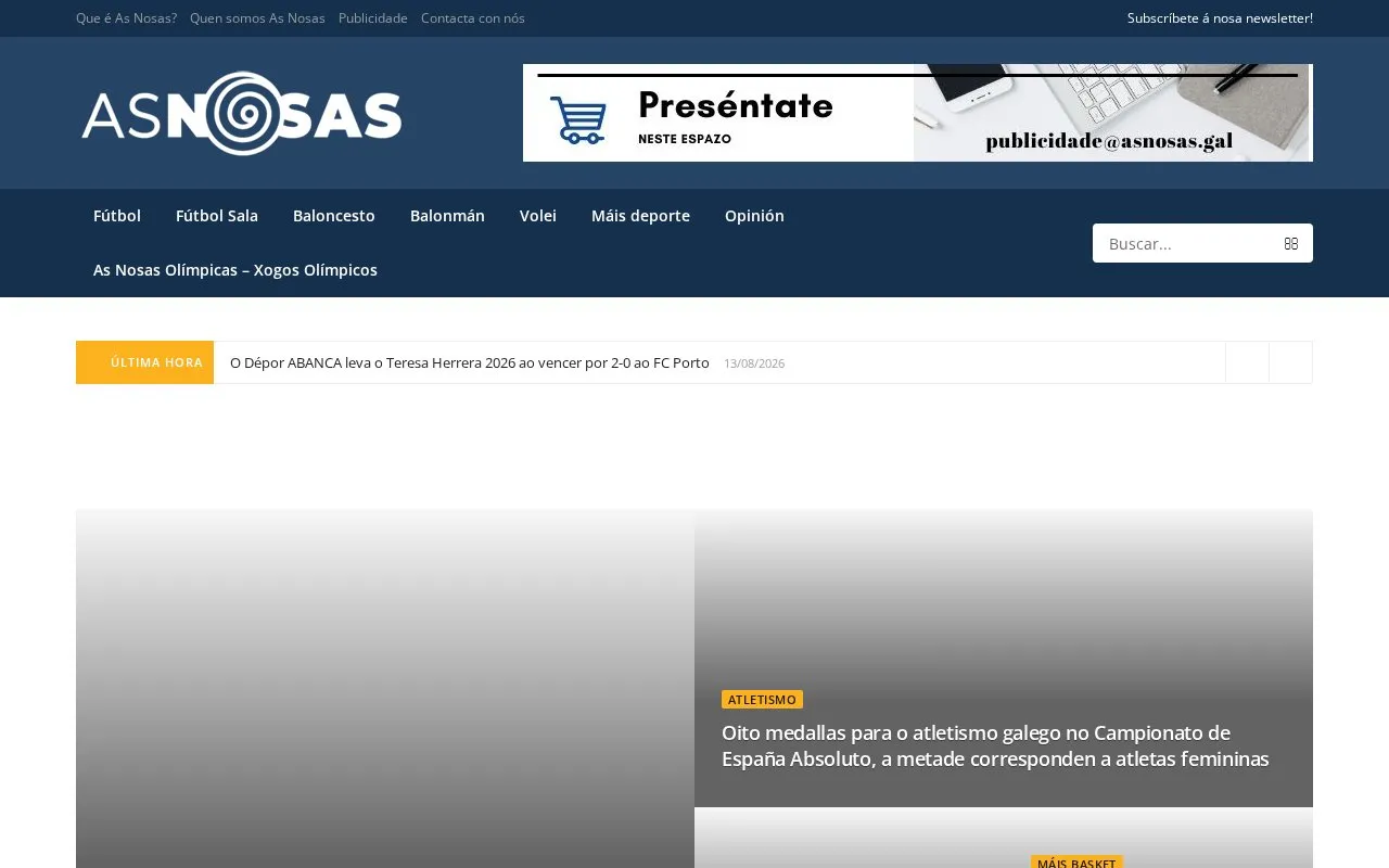 As Nosas homepage screenshot