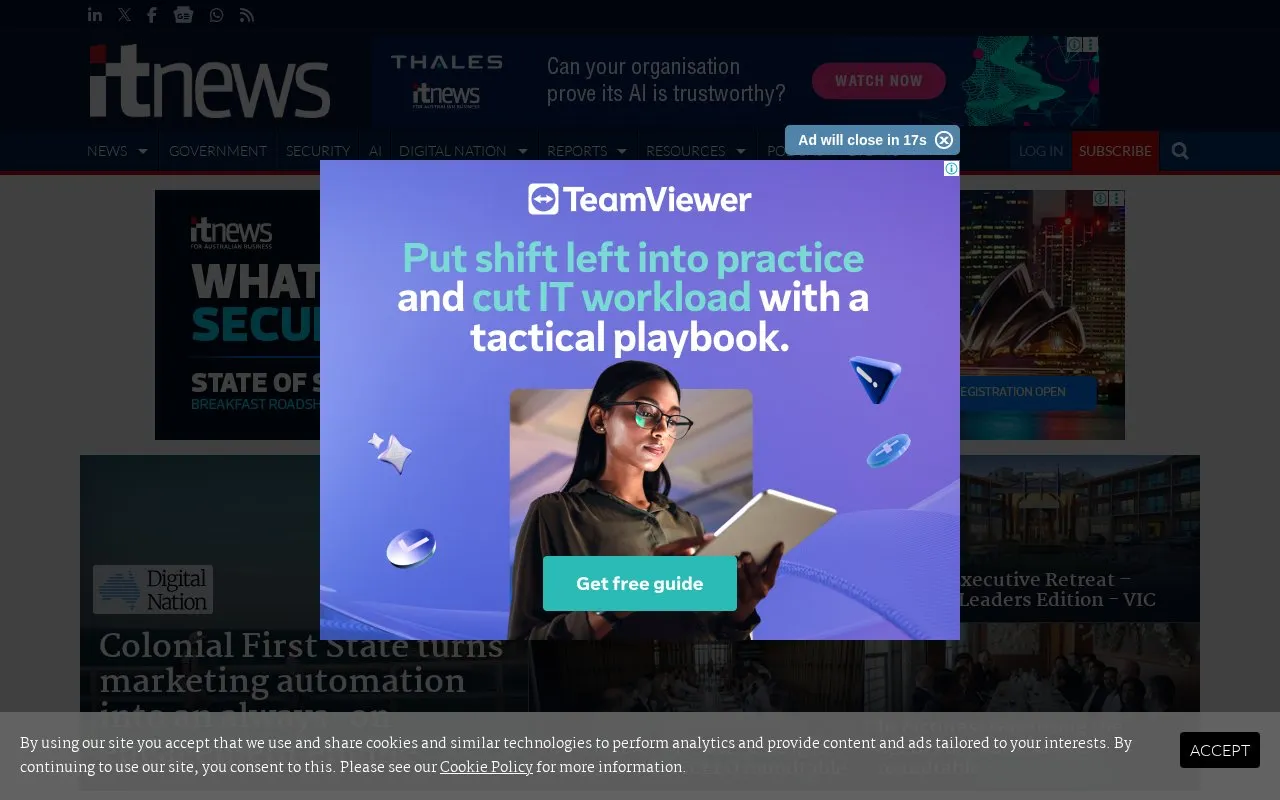 iTnews homepage screenshot