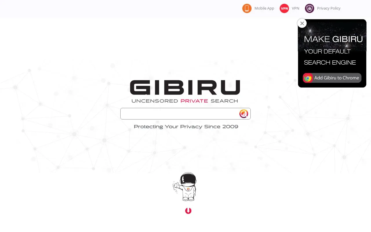 Gibiru homepage screenshot