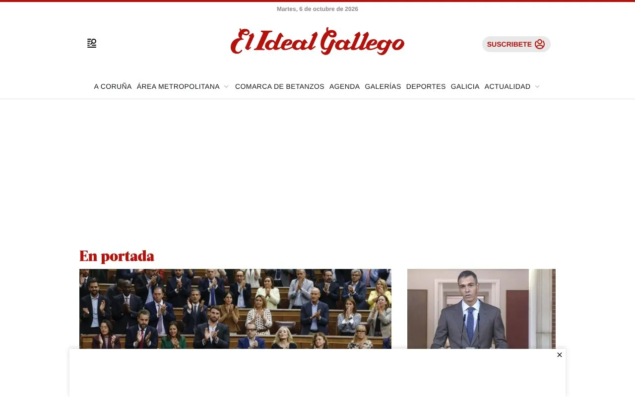 El Ideal Gallego homepage screenshot
