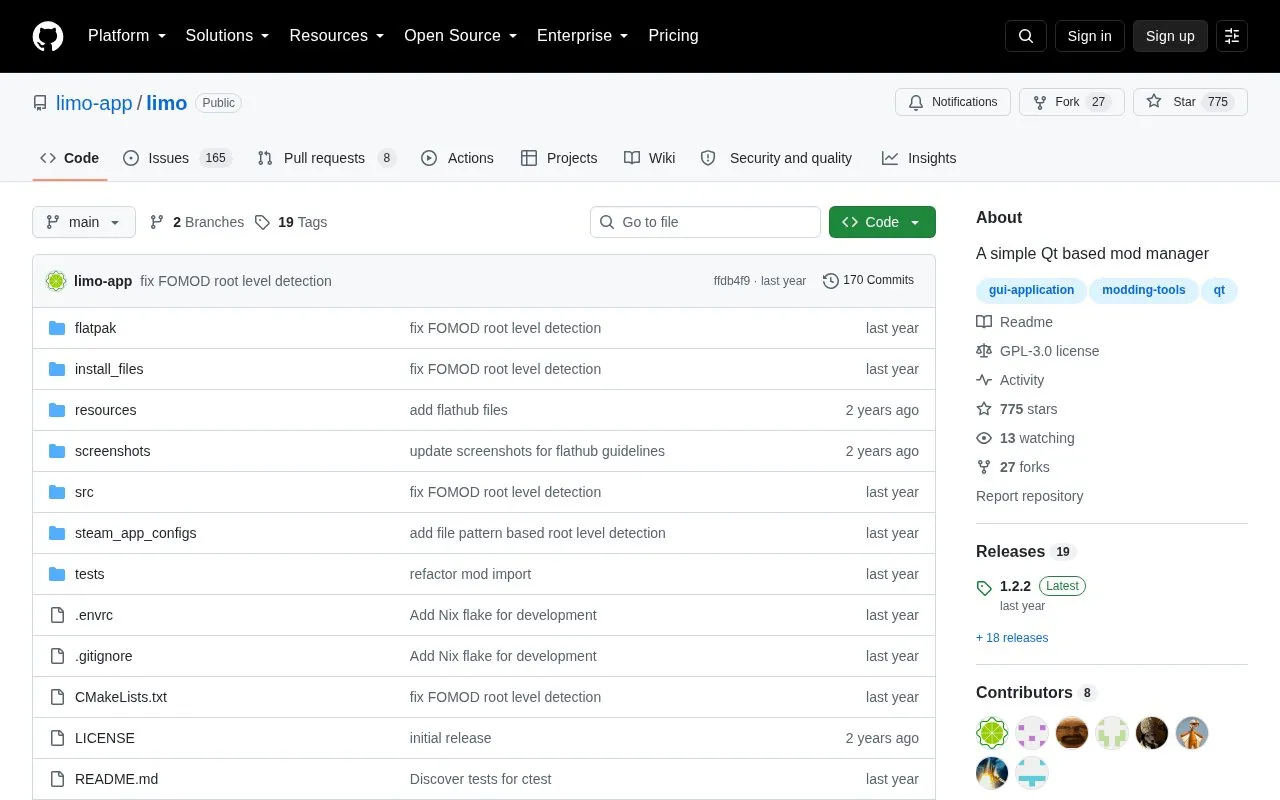 Limo homepage screenshot