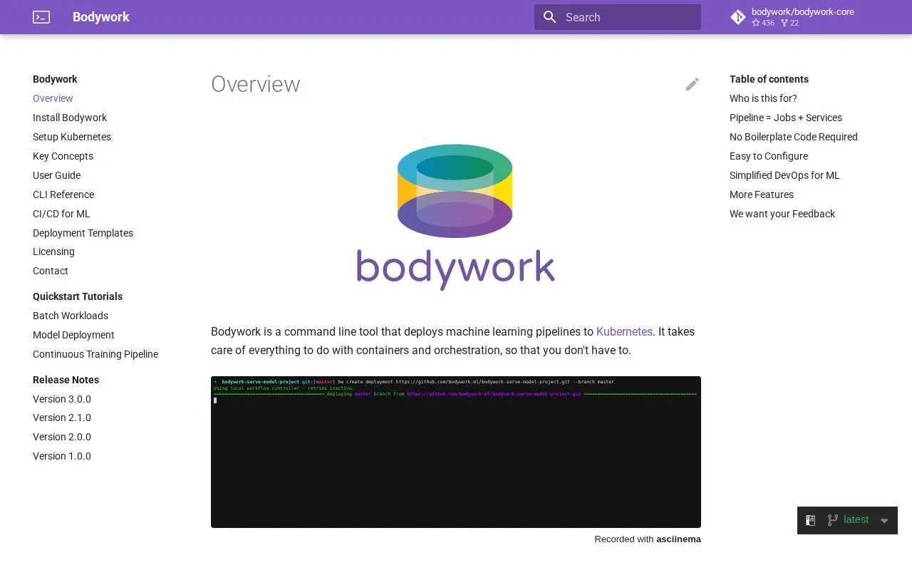 Bodywork homepage screenshot