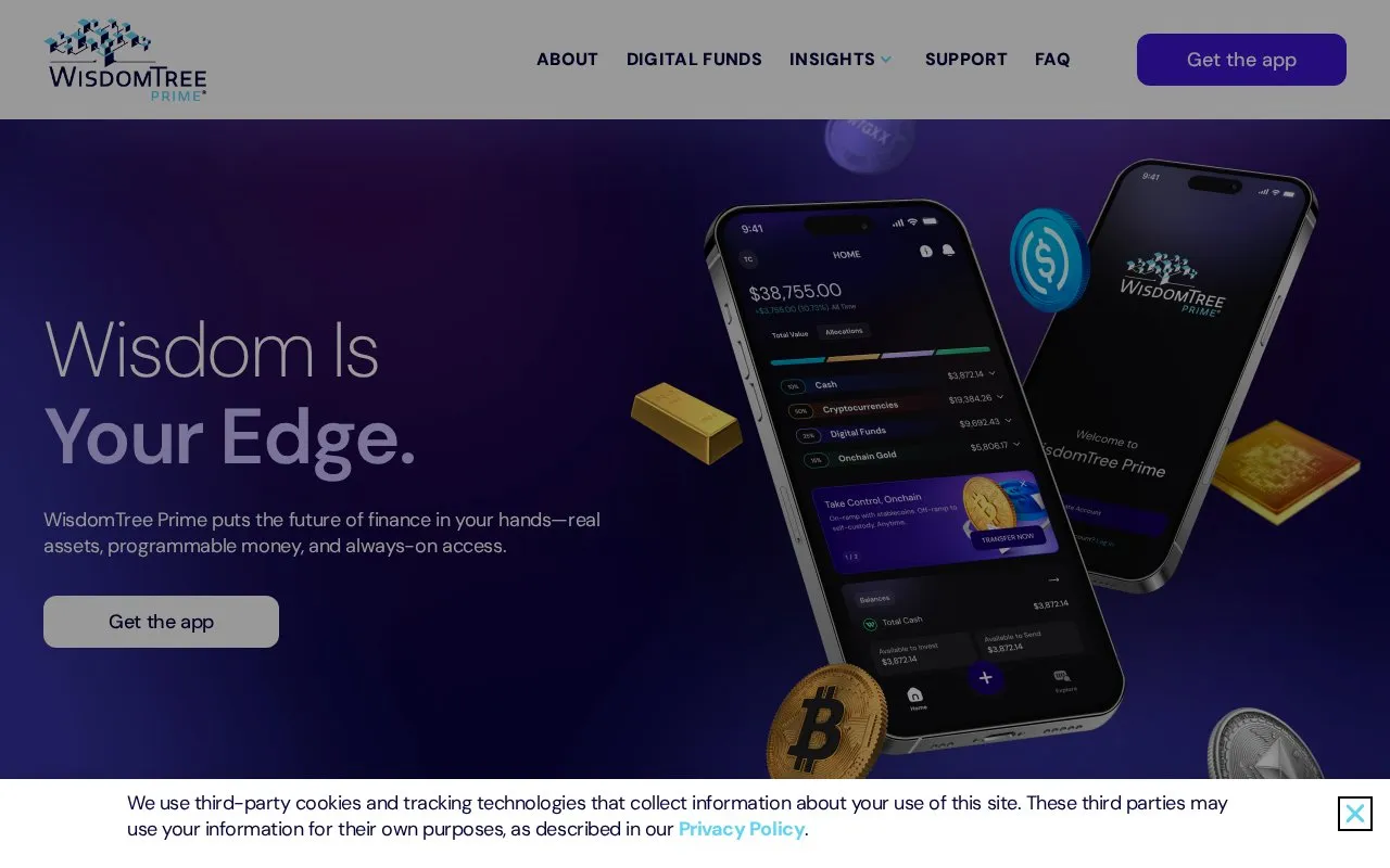 WisdomTree homepage screenshot