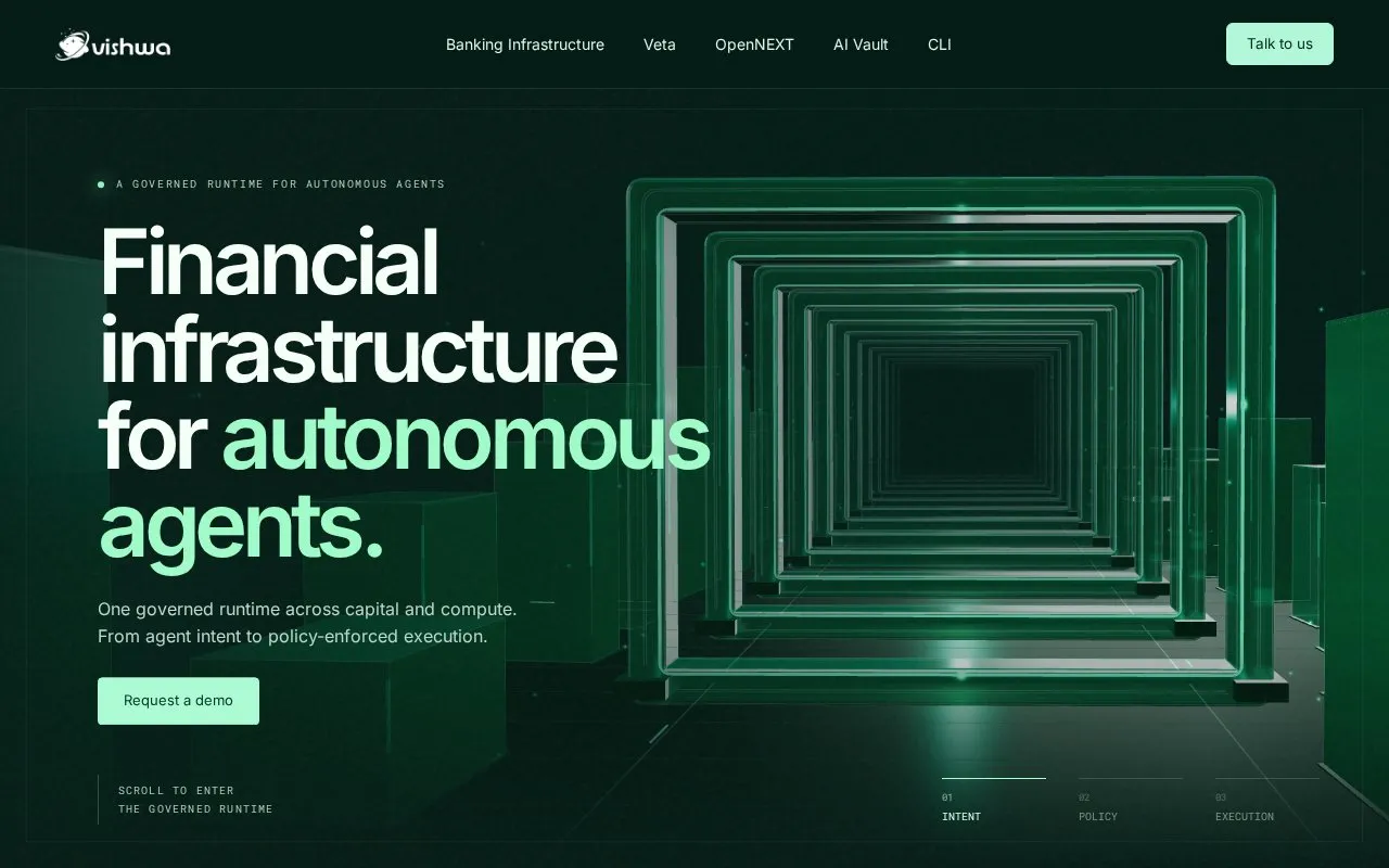 Vishwa homepage screenshot