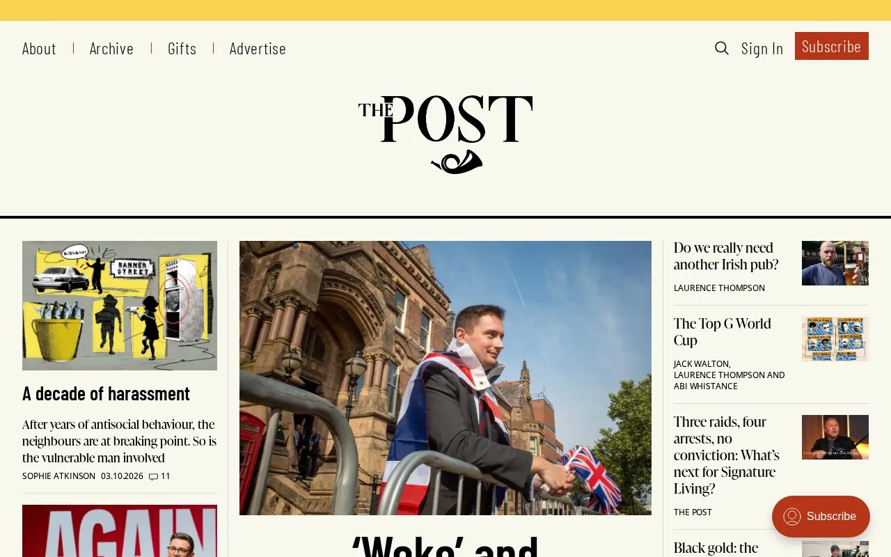 The Post homepage screenshot
