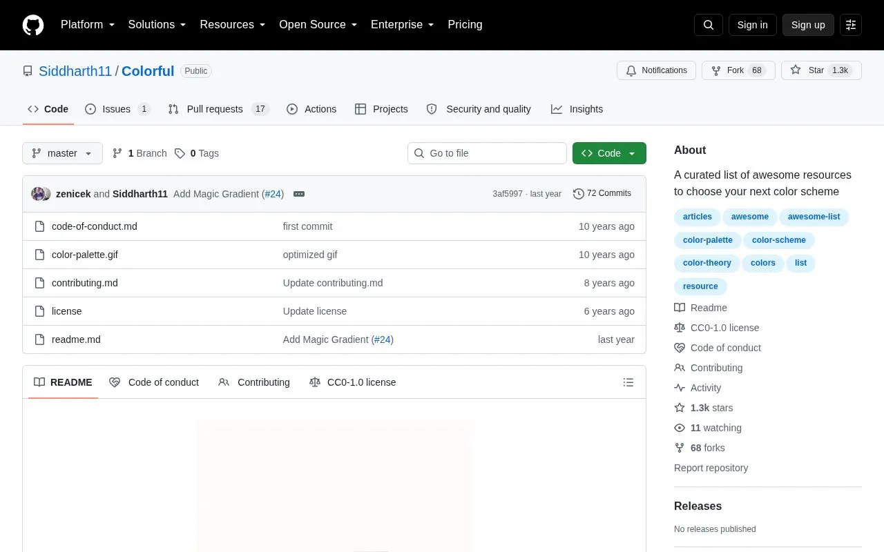 Colorful homepage screenshot