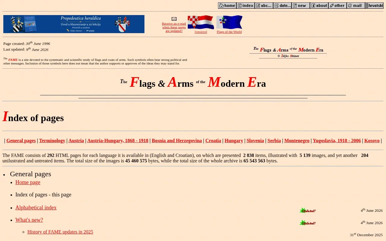 FAME homepage screenshot