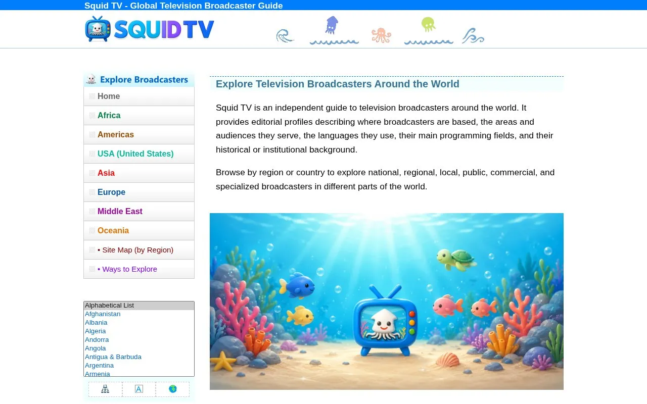 SquidTV homepage screenshot