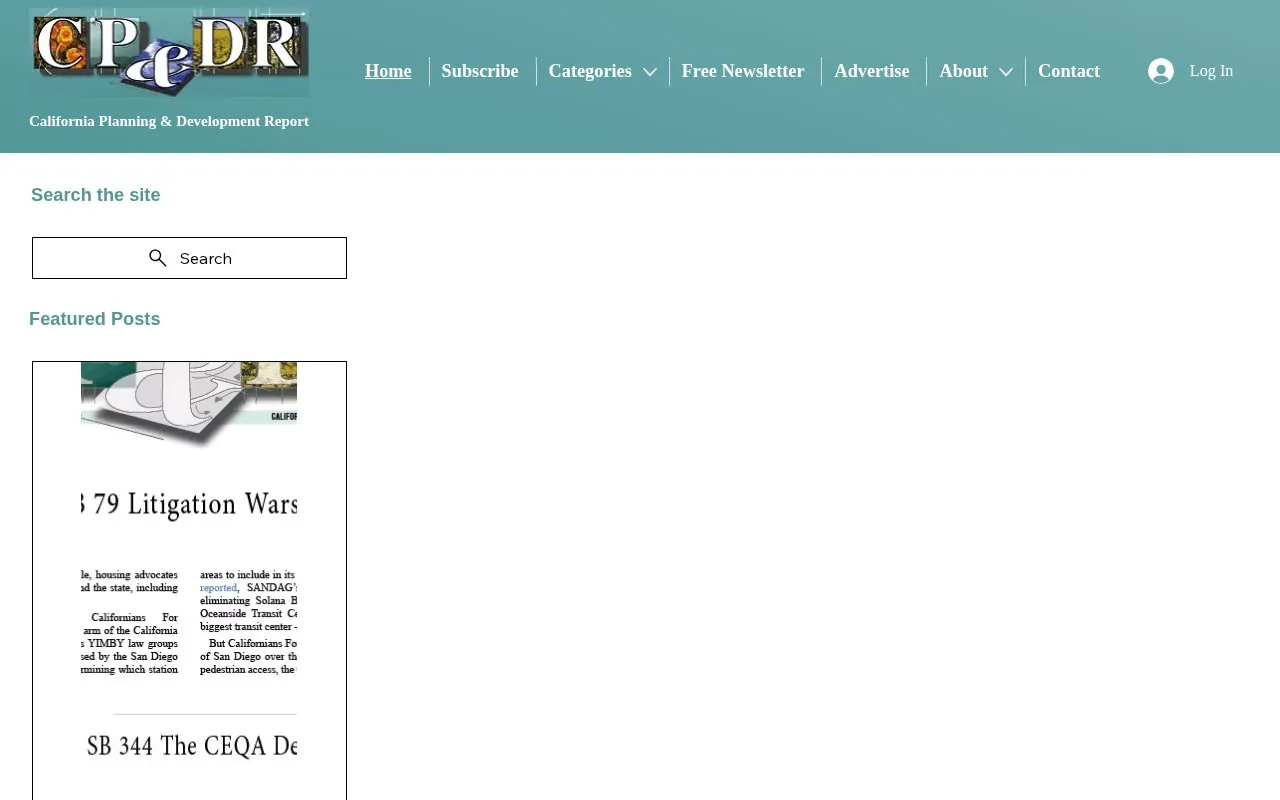 California Planning & Development Report homepage screenshot