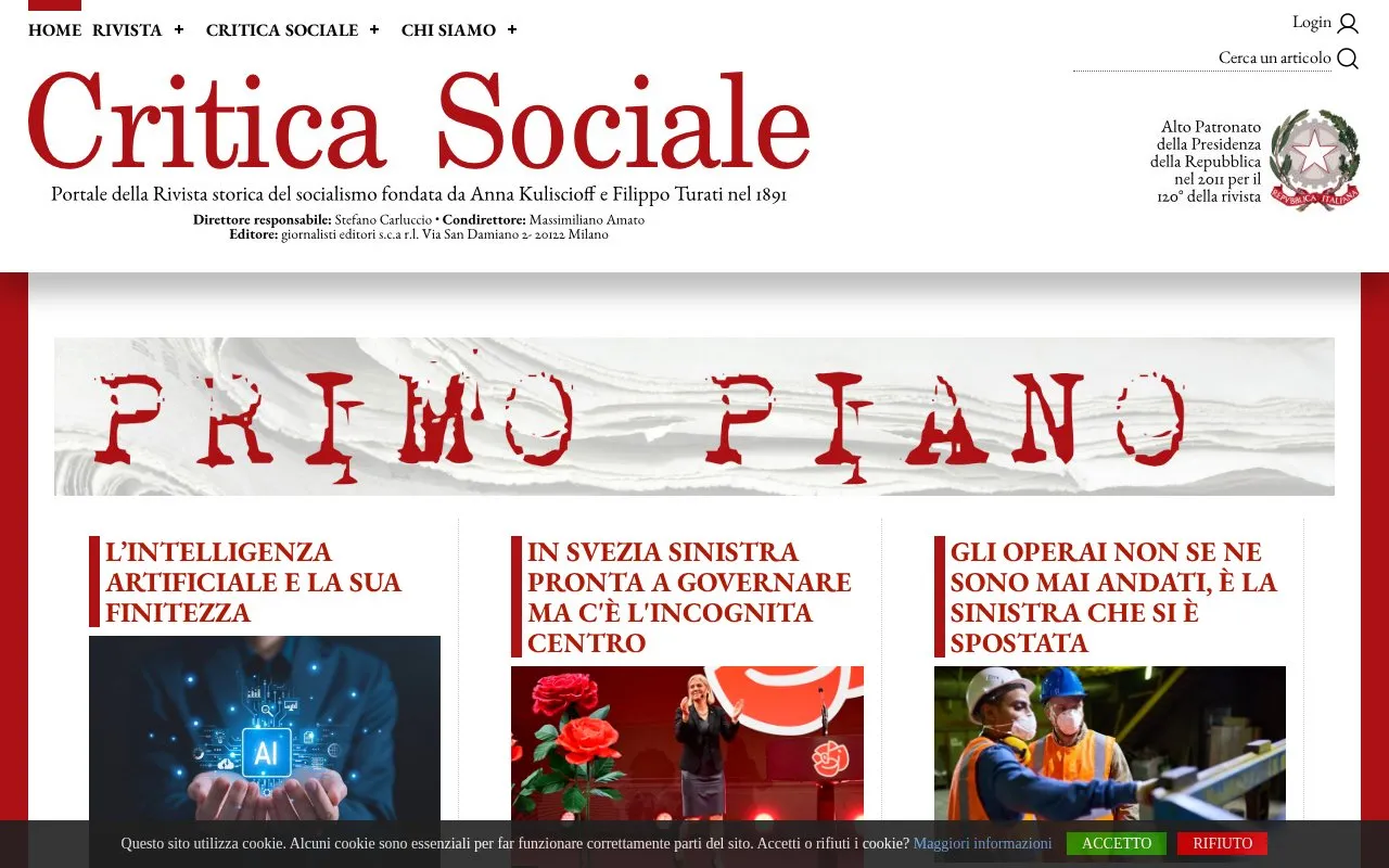 Critica Sociale homepage screenshot