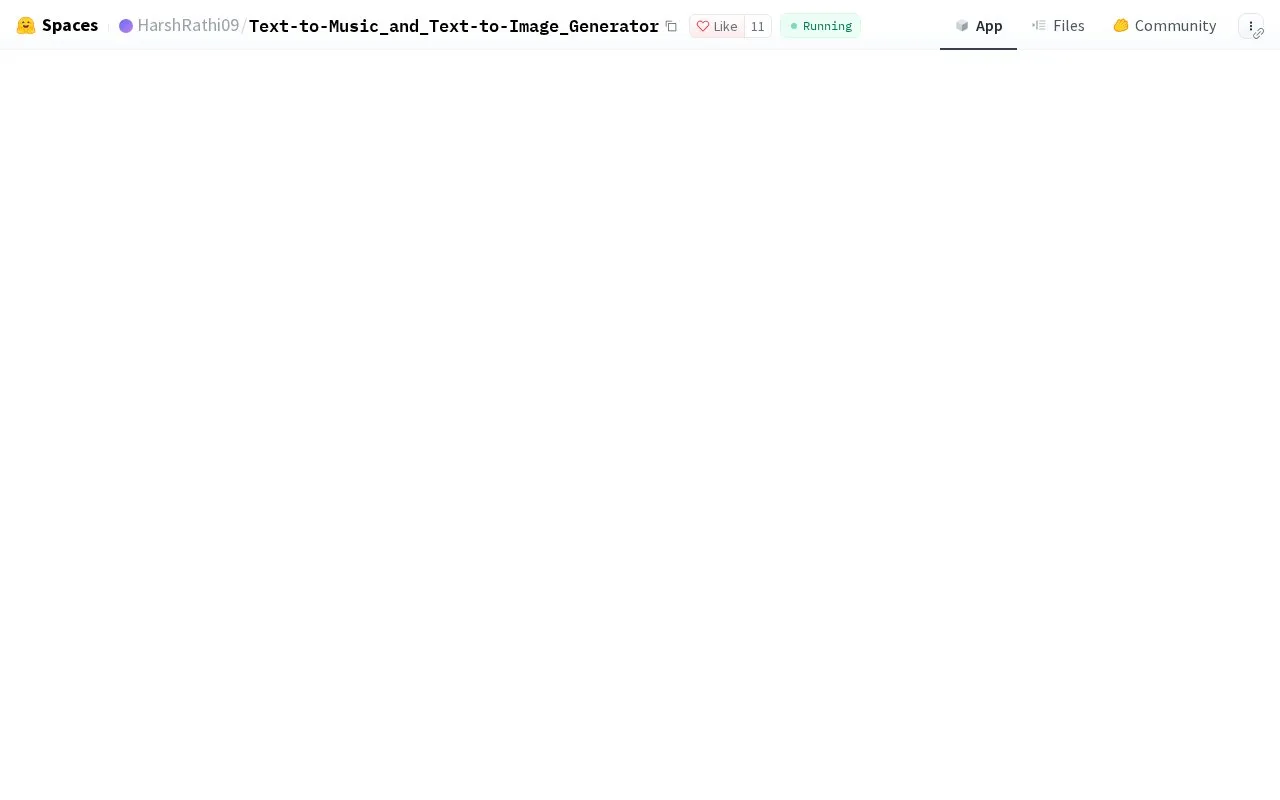 Text-to-Music And Text-to-Image Generator homepage screenshot