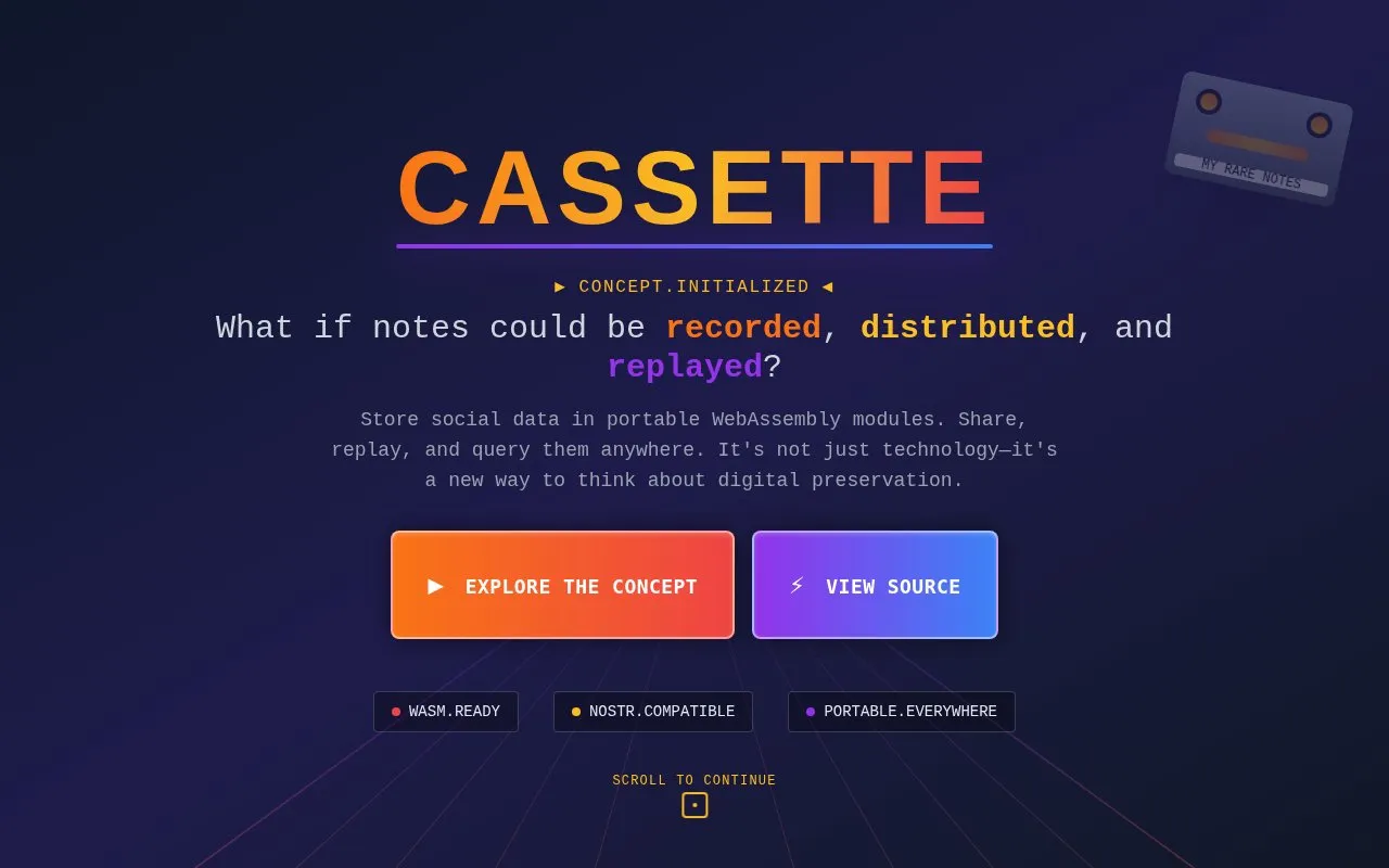 cassette homepage screenshot