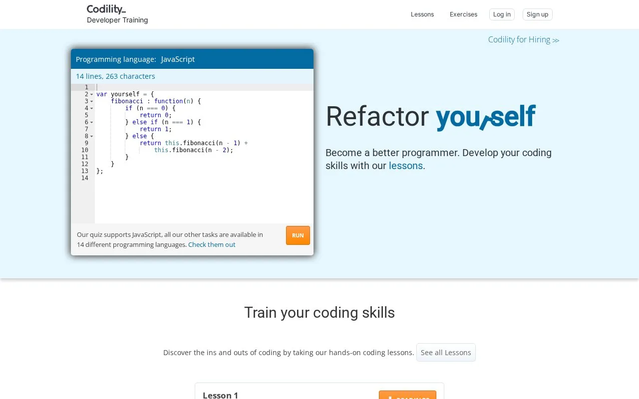 Codility homepage screenshot