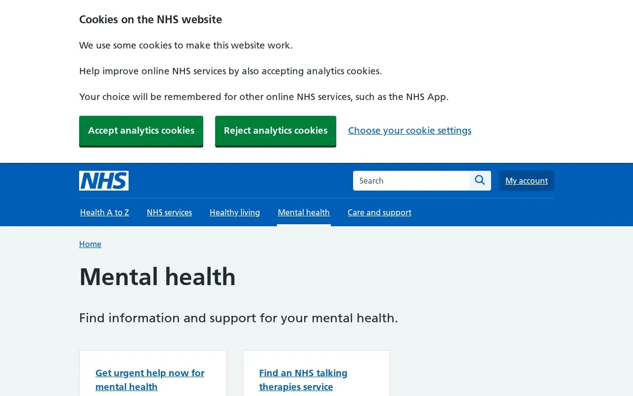 Health Assessment Tools homepage screenshot