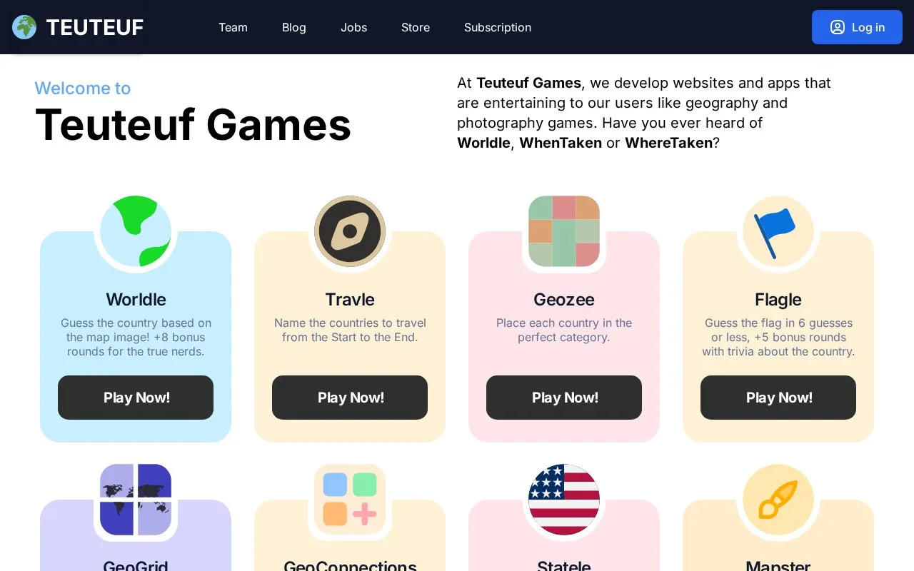 Teuteuf homepage screenshot