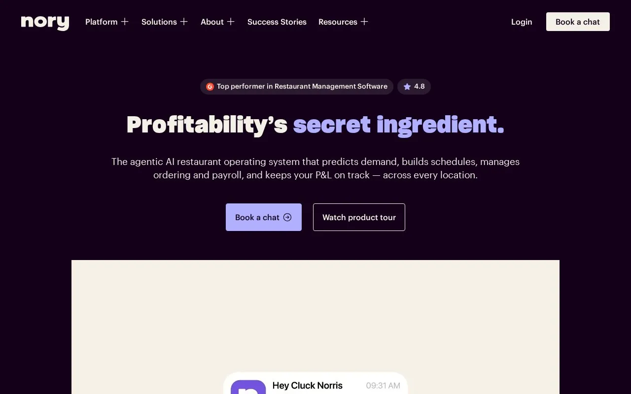 Nory homepage screenshot