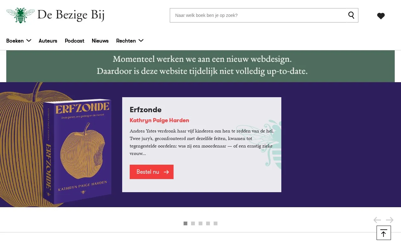 De Bezige Bij homepage screenshot
