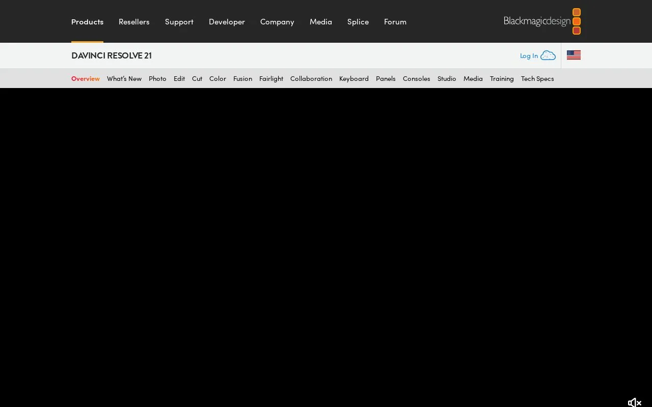 DaVinci Resolve homepage screenshot