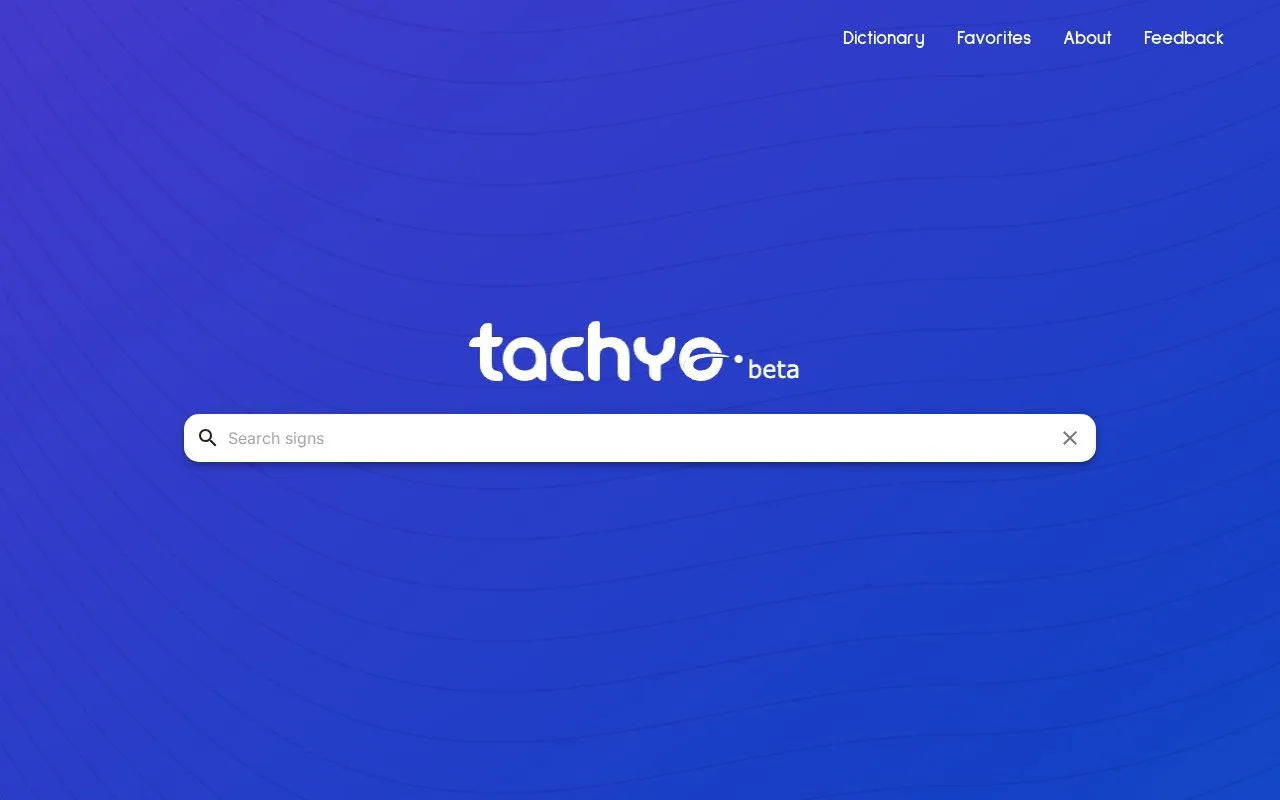 Tachyo homepage screenshot