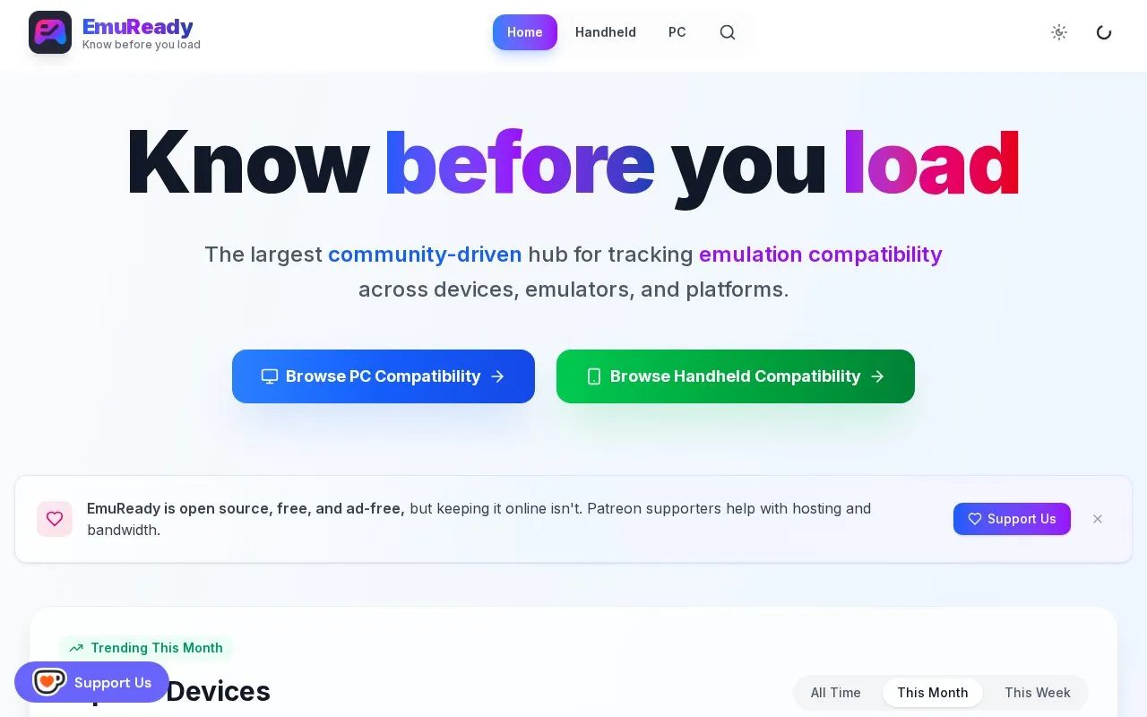 EmuReady homepage screenshot